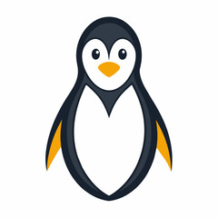 Penguin minimalist Logo vector art illustration