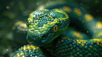 Beautiful snake. Exotic dangerous reptile. Symbol of the New Year according to the Chinese calendar.