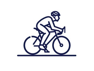 Obraz premium A graphic depicting a cyclist riding a bicycle, emphasizing sporty elegance and motion
