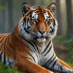 Obraz premium Tiger. Generative AI Technologie