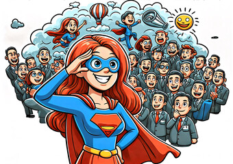 cartoon superhero woman