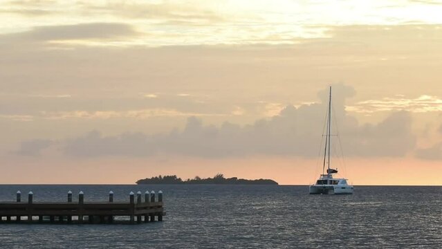 Catamaaran on anchor