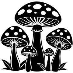 Mushroom silhouette vector illustration
