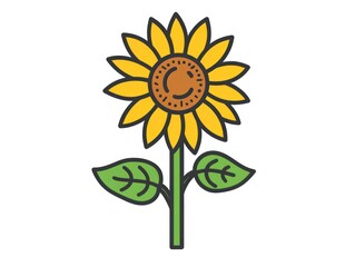 sunflower logo illustration, white background
