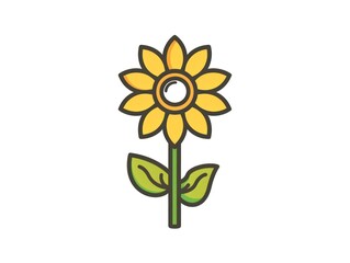 sunflower logo illustration, white background
