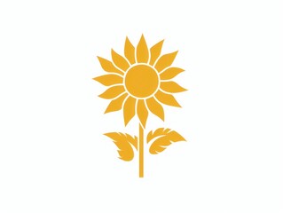 sunflower logo illustration, white background
