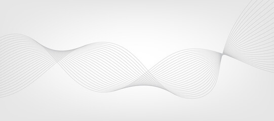 Abstract white gradient background with grey wavy lines. EPS10
