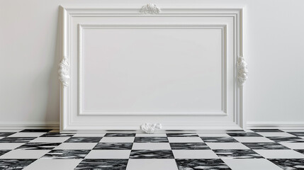 Cascading ivy enhances the simple elegance of a white vertical A4 frame.