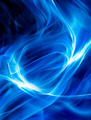 Obraz premium A blue abstract image of a swirling light.