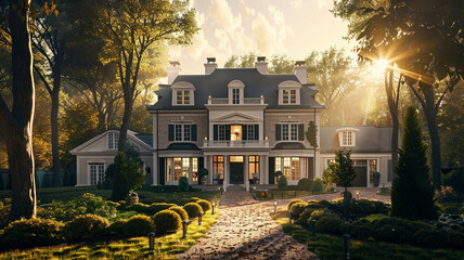 sunlit suburban home boasting elegance and charm