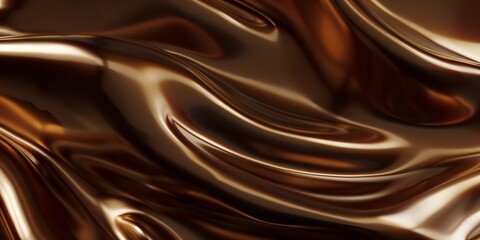 Food, A close-up view of smooth and glossy chocolate surface with rich texture, Detailed texture of creamy chocolate in a close-up perspective