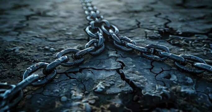 A broken chain symbolizing the end of torture and survivors' strength on International Day. International Day in Support of Victims of Torture