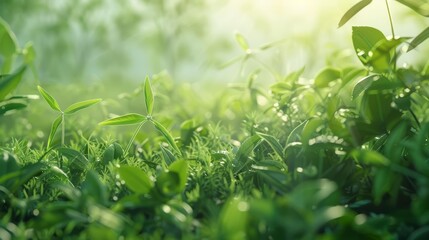 Ecofriendly scene with a green energy banner, promoting renewable and sustainable resource use