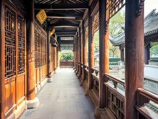 chinese wood house, ancient architecture