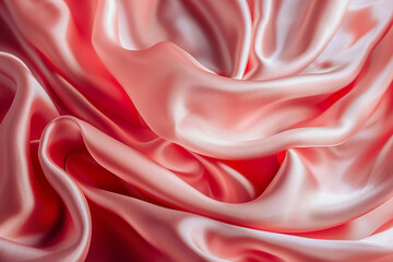 Obraz premium Bright pink red fabric texture. Macro detailed smooth silk background