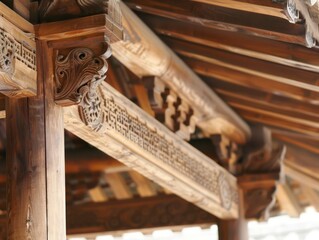 chinese wood house, ancient architecture