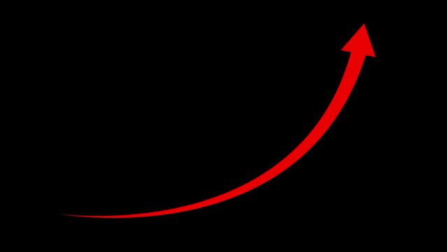 Rising arrow transparent channel. arrow rising transparent channel, business growth arrow and graph chart, Business line arrow.