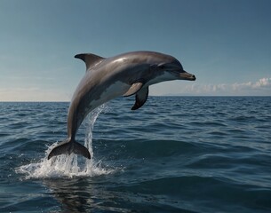 Fototapeta premium dolphin jumping out of water