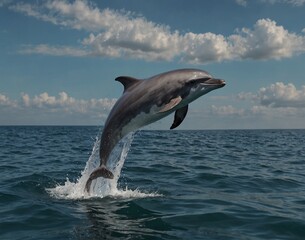 Fototapeta premium dolphin jumping out of water