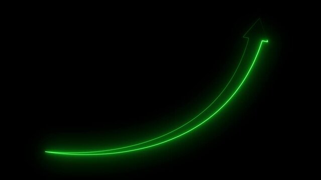 Neon line Rising arrow transparent channel. arrow rising transparent channel, business growth arrow and graph chart, Business line arrow.