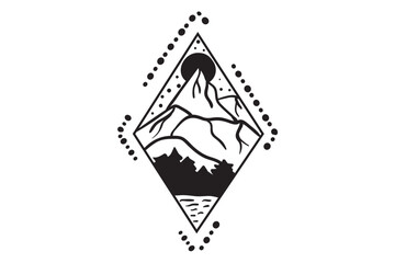 Mountain svg, celestial svg, boho svg bundle, landscape svg, hand drawn mountain svg, geometric mountain svg, camping svg, outdoors adventure svg, mountain silhouette svg