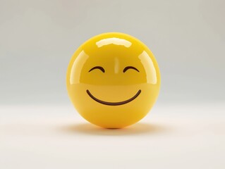 happy yellow 3d emoji, white background