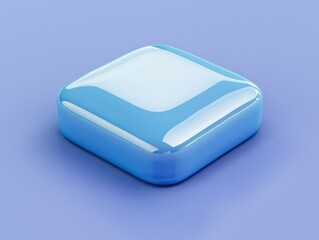 square 3d icon, round corners