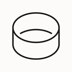 Cake tin line icon. Kitchen appliance, cooking sign, symbol. Isolated on a white background. Pixel perfect. Editable stroke. 64x64.
