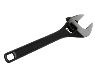 An isolated adjustable spanner wrench, metal heavy hand tools, fixing equipment, home improvement concept, isolated transparent background, cutout