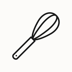 Whisk line icon. Kitchen appliance, cooking sign, symbol. Isolated on a white background. Pixel perfect. Editable stroke. 64x64.