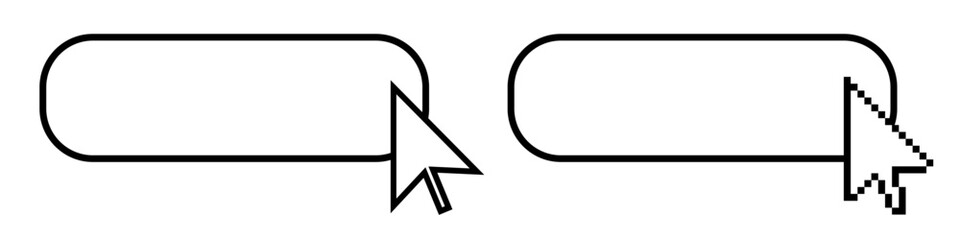 Click cursor button. Computer mouse pointer frame