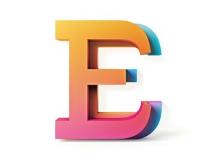 Obraz premium E letter icon color, white background