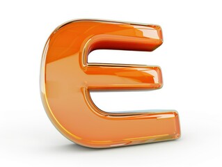 E letter icon color, white background