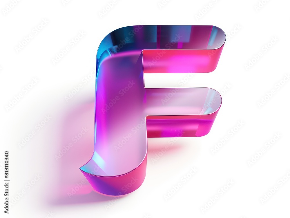 Wall mural letter f icon color, white background