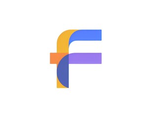 letter F icon color, white background