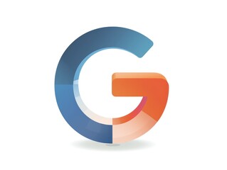 G letter icon color, white background