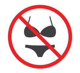 bikini stop warning sign