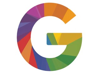 G letter icon color, white background