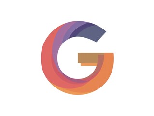 G letter icon color, white background