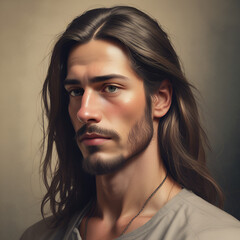 portrait of a person with long brown hair