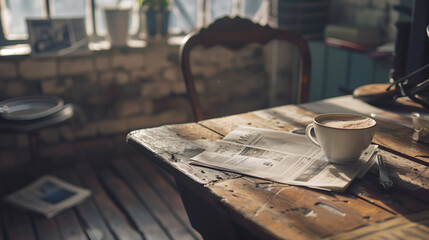 A Cup of Coffee on a Wooden Table