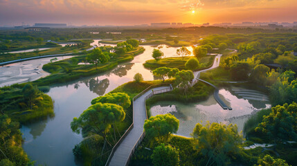 Jiulongkou Wetland Park Yancheng City Jiangsu