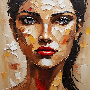 Lilit portrait - imitation Palette knife, impasto, oil painting