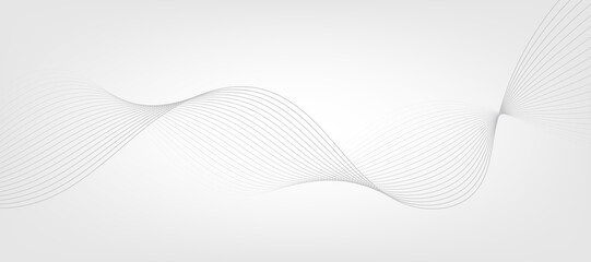 Abstract white gradient background with grey wavy lines. EPS10