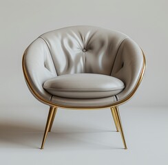 Light Blue Chair With Gold Frame