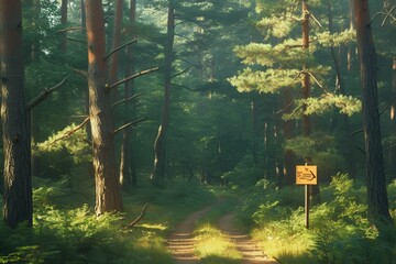 Enchanting Forest Trail Highlighting Natural Resource Conservation