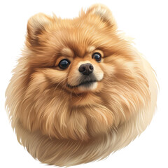 Obraz premium Pomeranian, isolated on white background, perfect for PNG diecut