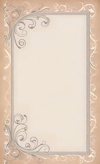 Simple light brown and gray line border with empty center, vintage shabby chic background, backdrop for smartphone and advertising