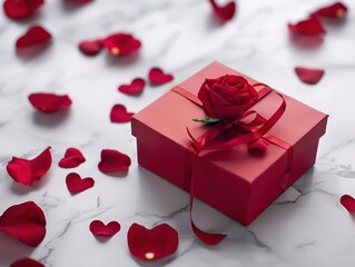 valentine gift box, white background