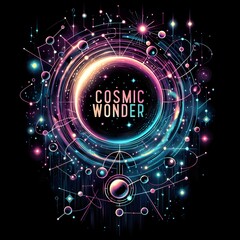 Cosmic Wonder: T-shirt design with an abstract, cosmic design and glow-in-the-dark elements representing constellations or galaxies.